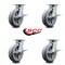 Service Caster 8 Inch Kingpinless Thermoplastic Rubber Wheel Swivel Caster Set with Brakes SCC SCC-KP30S820-TPRRF-SLB-4 - alternate 1